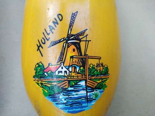 Vintage! Pair Of Large Dutch Windmill Wooden Clogs - Holland