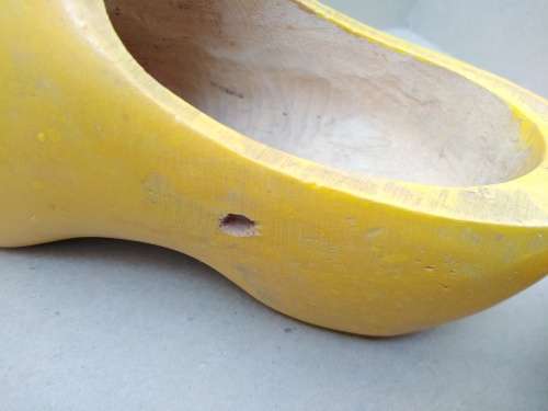 Vintage! Pair Of Large Dutch Windmill Wooden Clogs - Holland