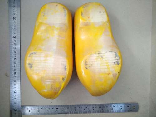 Vintage! Pair Of Large Dutch Windmill Wooden Clogs - Holland