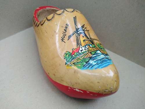 Vintage! Large Dutch Windmill Wooden Clog - Holland