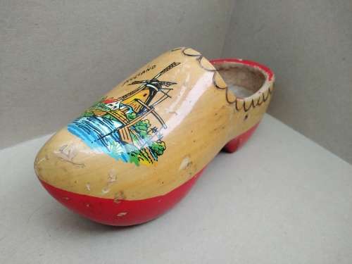 Vintage! Large Dutch Windmill Wooden Clog - Holland