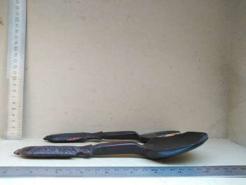 Africana! - Ebony - Set Of Wooden Salad Servers - Fish Handles 2