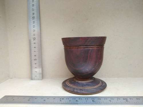 Vintage! Hand Turned Heavy Hardwood - Teak? - Small Mortar (No Pestle)