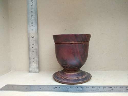 Vintage! Hand Turned Heavy Hardwood - Teak? - Small Mortar (No Pestle)