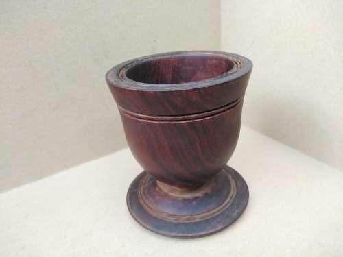 Vintage! Hand Turned Heavy Hardwood - Teak? - Small Mortar (No Pestle)
