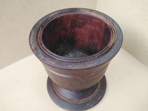 Vintage! Hand Turned Heavy Hardwood - Teak? - Small Mortar (No Pestle)
