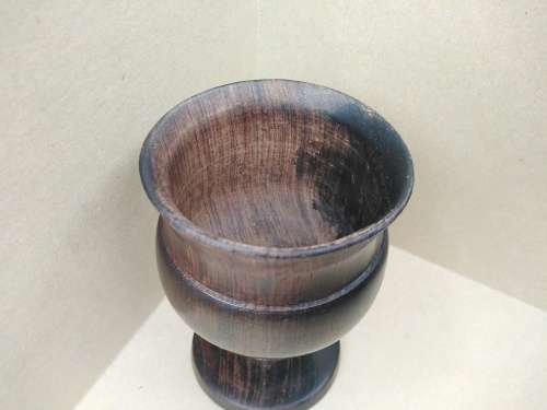 Vintage! Large Hand-Turned Wooden Goblet - Walnut?