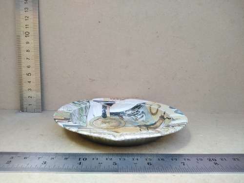Vintage! Classical Print - Pressed Tin - Round Ashtray
