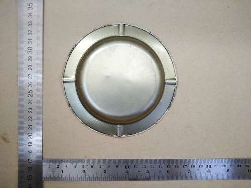 Vintage! Classical Print - Pressed Tin - Round Ashtray