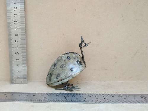 Vintage! Swahili - Guinea Fowl - Recycled Oil Drum Sculpture