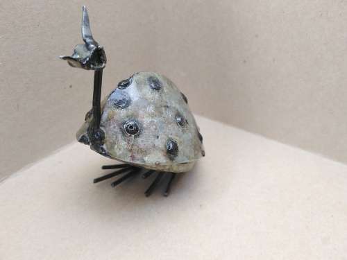 Vintage! Swahili - Guinea Fowl - Recycled Oil Drum Sculpture