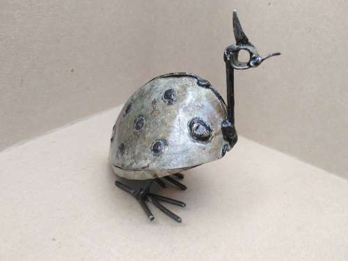 Vintage! Swahili - Guinea Fowl - Recycled Oil Drum Sculpture
