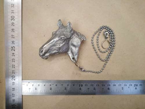 Vintage! Solid Heavy - Pewter - Horse Head - Bath / Basin Plug