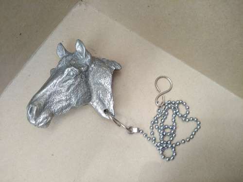 Vintage! Solid Heavy - Pewter - Horse Head - Bath / Basin Plug
