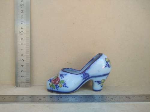 Vintage! Alcobaca - Portugal - Hand Painted Pottery - Porcelain - High Heel Shoe