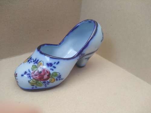 Vintage! Alcobaca - Portugal - Hand Painted Pottery - Porcelain - High Heel Shoe