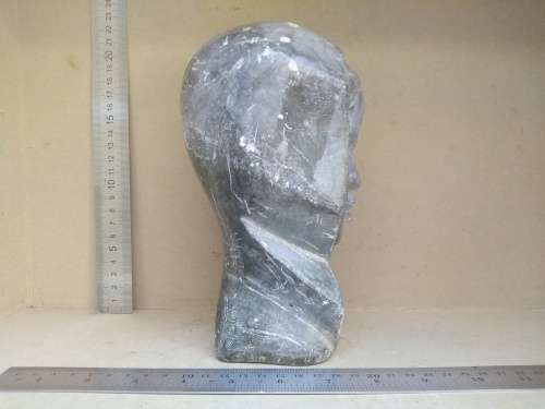 Africana!  Hand Carved - Soapstone Bust - Woman In Head Scarf
