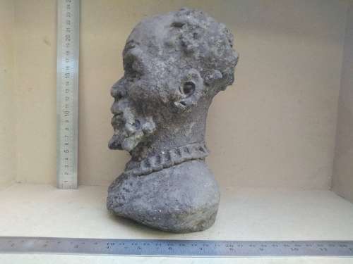 African! - Hand Made Clay Bust - Old Man (grainy surface)