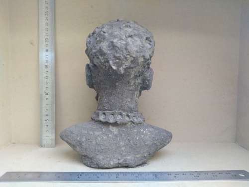 African! - Hand Made Clay Bust - Old Man (grainy surface)