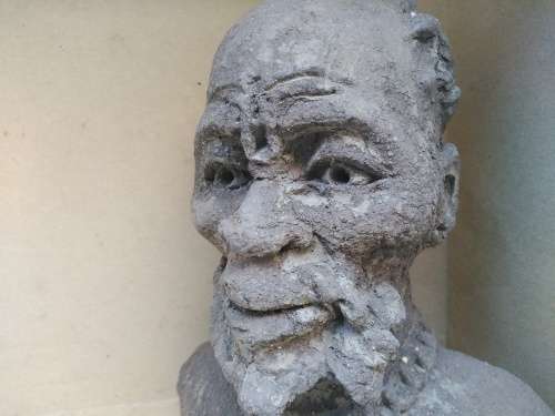 African! - Hand Made Clay Bust - Old Man (grainy surface)