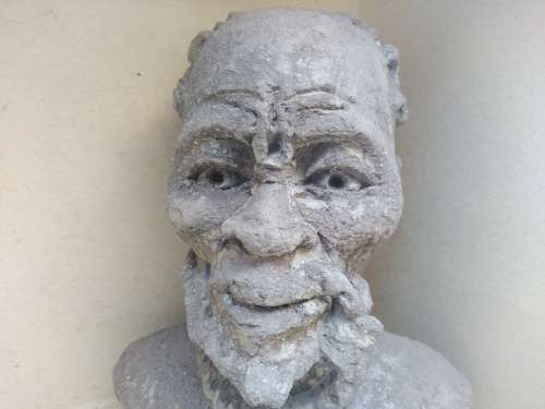 African! - Hand Made Clay Bust - Old Man (grainy surface)