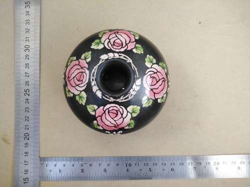 Antique! Shelley England - Rose - Art Deco Style - 1912 - 1920 - Matte Black - Small Roself Vase