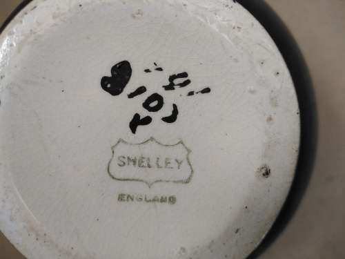 Antique! Shelley England - Rose - Art Deco Style - 1912 - 1920 - Matte Black - Small Roself Vase