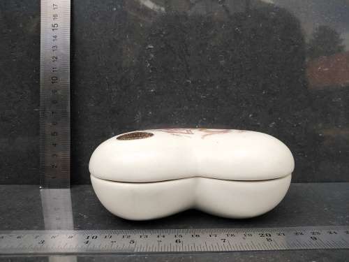 Vintage! Crescent Potteries - Mid Century - Floral - Large Heart Shaped - Trinket Box