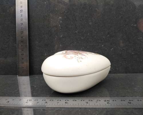 Vintage! Crescent Potteries - Mid Century - Floral - Large Heart Shaped - Trinket Box