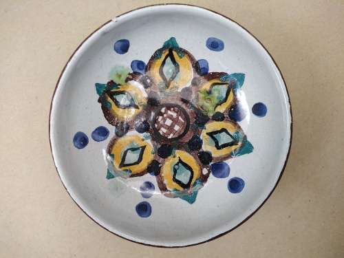 Vintage! The Old Jar (T.O.J.) - Studio Pottery - Hand Painted - Sweet Dish - Signed