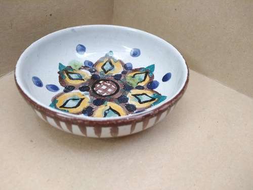 Vintage! The Old Jar (T.O.J.) - Studio Pottery - Hand Painted - Sweet Dish - Signed