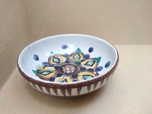 Vintage! The Old Jar (T.O.J.) - Studio Pottery - Hand Painted - Sweet Dish - Signed