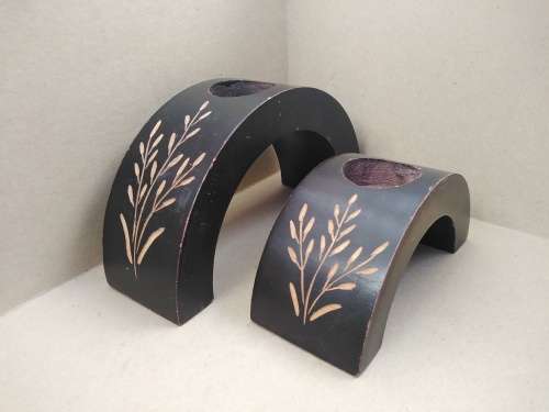 Vintage! Wooden - Cascading Arch / Rainbow - Tealight Candle Holder Set