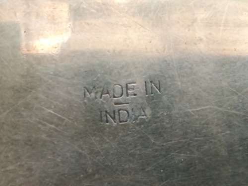 Vintage! Pair Of Etched Enamaled Brass Slipper Ashtrays Made In India