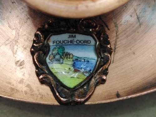 Vintage! Jim Fouche Oord - Triangular - Bronze Souvenir  - Candlestick Holder