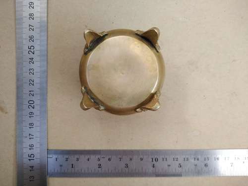 Vintage! Small Brass - Hand Etched - Footed Cauldron / Pot