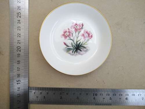 Vintage! England - Royal Worcester -  Bone China - Small Pin Dish With Flowers (In original Box)