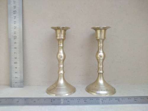 Vintage! Pair Of Stunning Brass Beehive Candle Holders