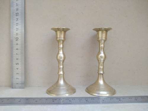 Vintage! Pair Of Stunning Brass Beehive Candle Holders