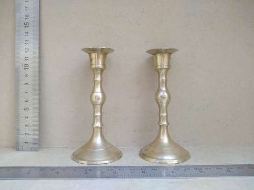Vintage! Pair Of Stunning Brass Beehive Candle Holders