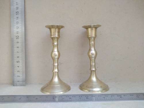 Vintage! Pair Of Stunning Brass Beehive Candle Holders