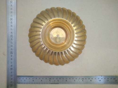 Vintage! Brass Bon Bon Pedestal Bowl With Scalloped Edges