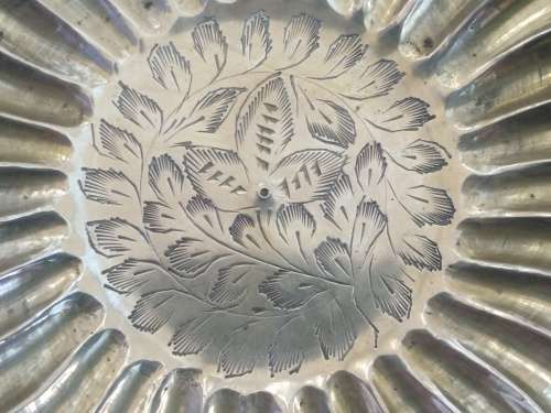 Vintage! Brass Bon Bon Pedestal Bowl With Scalloped Edges