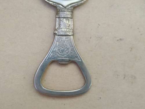 Vintage! Bellville CP -  Intricate Silver - Mother Of Pearl - Bottle Opener