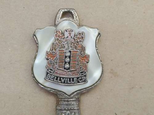 Vintage! Bellville CP -  Intricate Silver - Mother Of Pearl - Bottle Opener