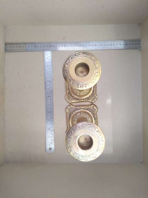 Vintage! Heavy Solid Brass - Ornate Victorian - Pair Of CandlestIck Holders