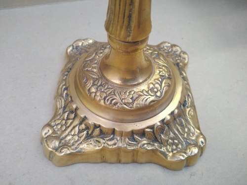 Vintage! Heavy Solid Brass - Ornate Victorian - Pair Of CandlestIck Holders