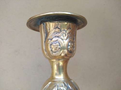 Vintage! Heavy Solid Brass - Ornate Victorian - Pair Of CandlestIck Holders