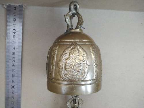 Vintage! Embossed Cascading Indian Brass 4 Tier Bell / Chime