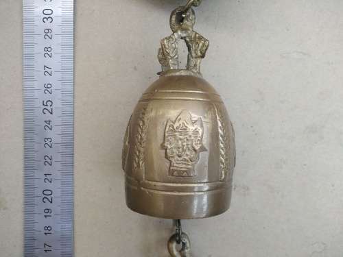 Vintage! Embossed Cascading Indian Brass 4 Tier Bell / Chime